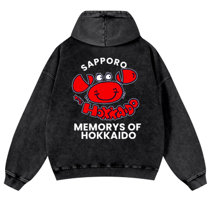 Sapporo Vintage Washed Cotton Back Art Hoodie