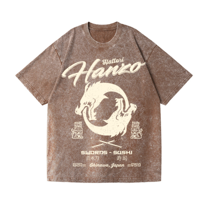 Hattori Hanzo Okinawa Japan Vintage Wash Japanese Design T-Shirt