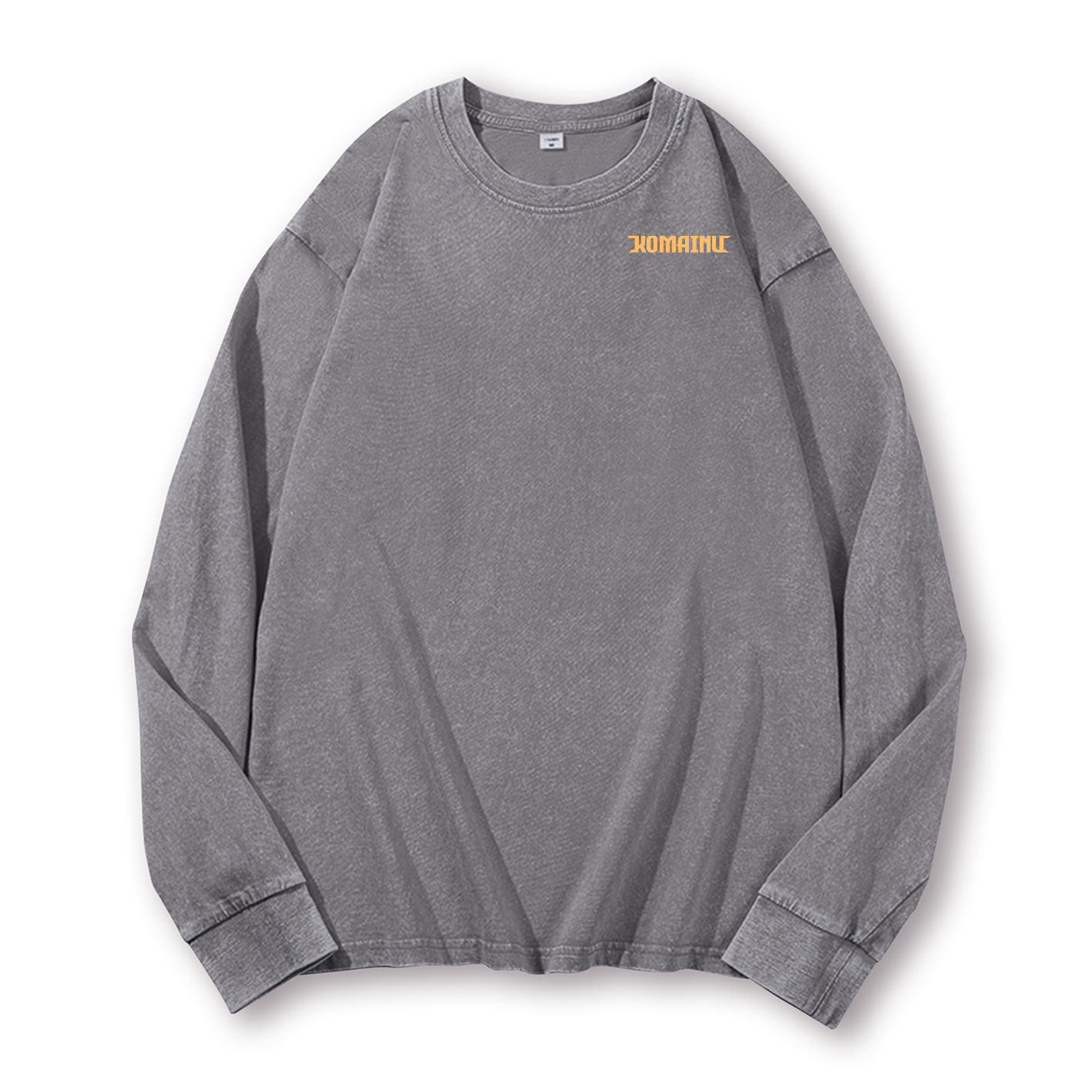 Komainu Vintage Washed Cotton Back Art Long-sleeve T-shirt