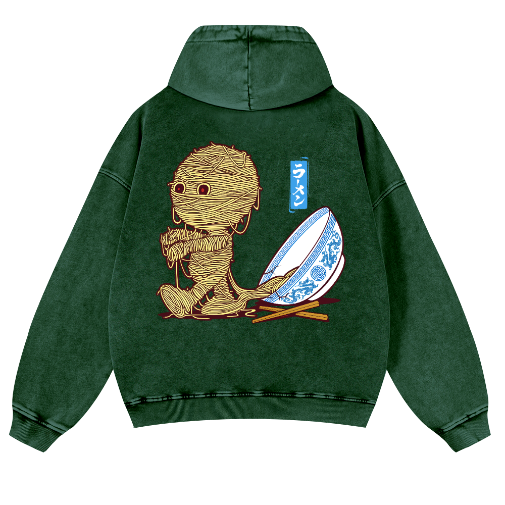 Ramen Yummy Vintage Washed Cotton Back Art Hoodie