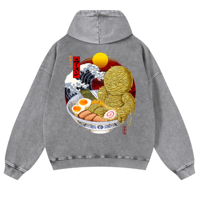 Ramen Yummy Vintage Washed Cotton Back Art Hoodie