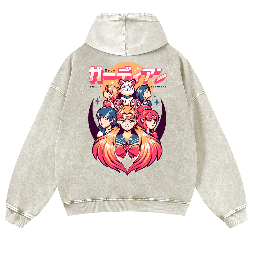 Sailor Moon Vintage Washed Cotton Back Art Hoodie