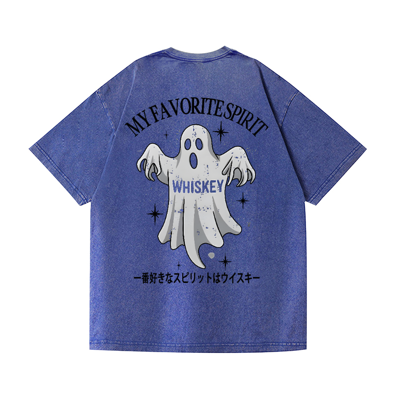 Whiskey Vintage Wash Japanese Design Back Art T-Shirt