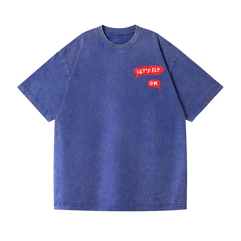 Fly People Vintage Wash Japanese Design Back Art T-Shirt