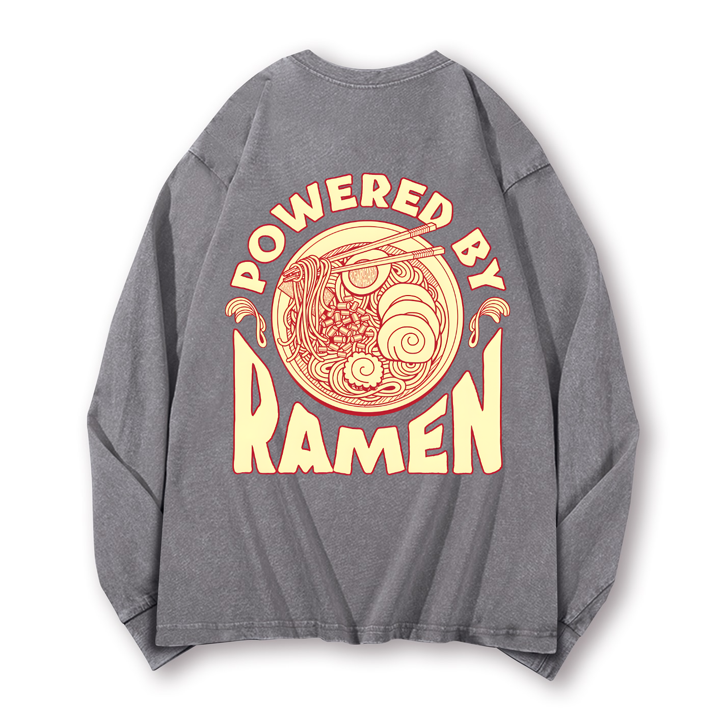 Ramen Vintage Washed Cotton Back Art Long-sleeve T-shirt