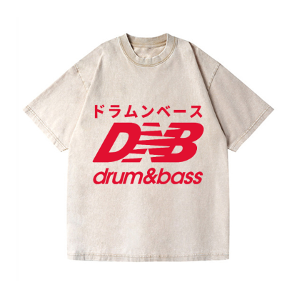 Drum and Bass Vintage Wash Japanese Design T-Shirt