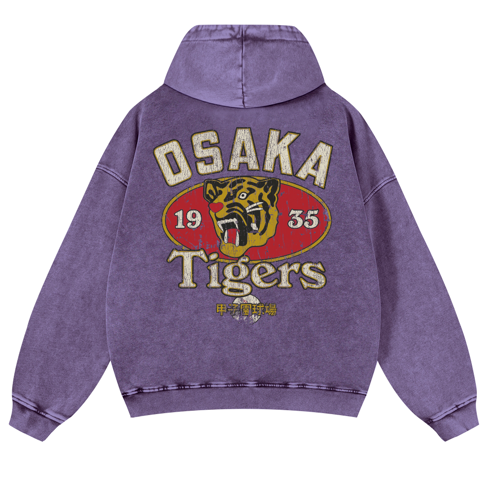 Osaka Tiger 1935 Vintage Washed Cotton Back Art Hoodie