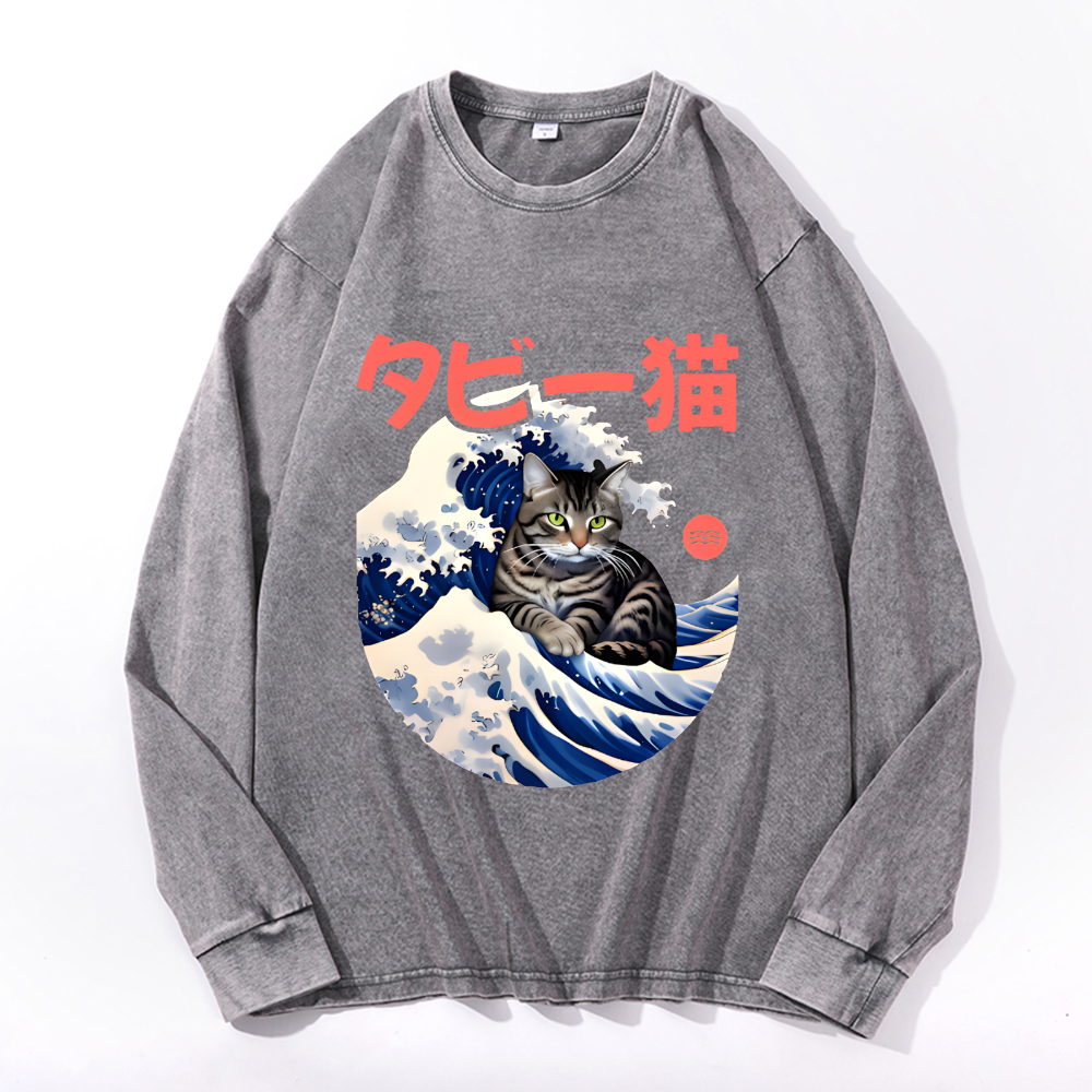 Vintage Cotton Wash Crewneck Sweatshirt