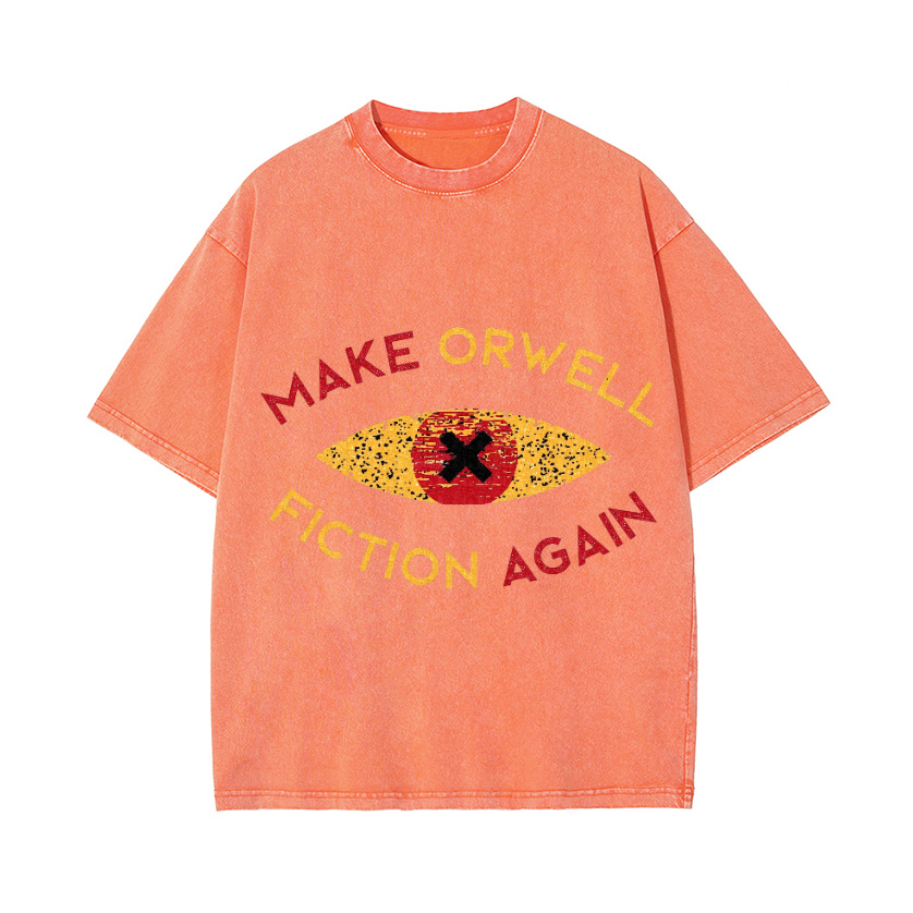 Make Orwell Fiction Again Vintage Wash Japanese Design T-Shirt