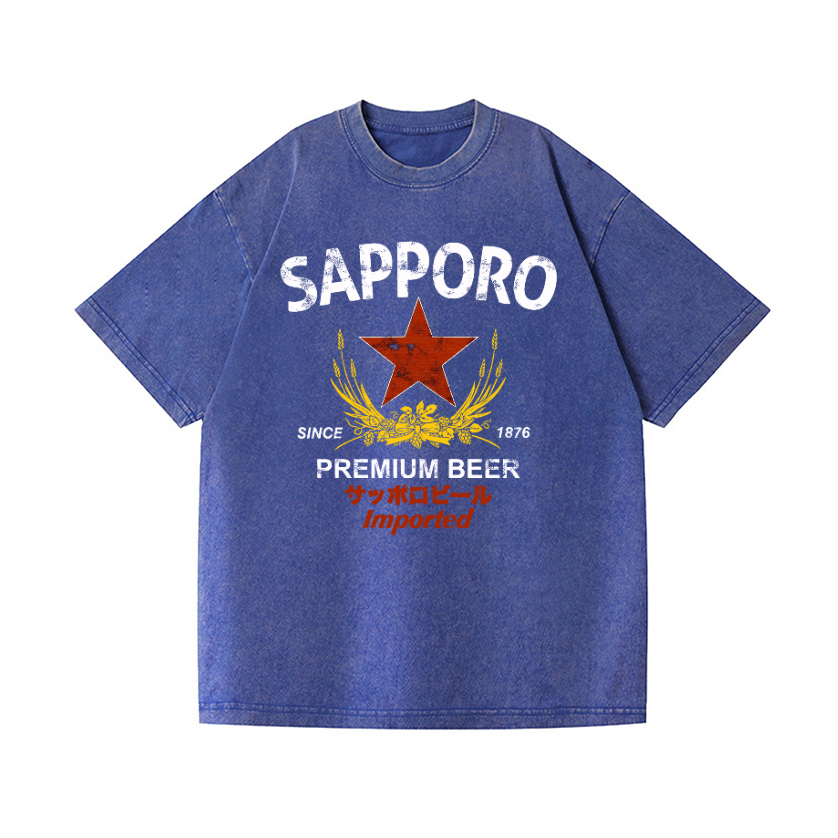Sapporo Beer Vintage Wash Japanese Design T-Shirt