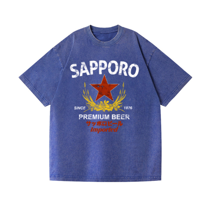 Sapporo Beer Vintage Wash Japanese Design T-Shirt