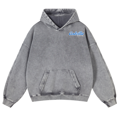 Godzilla Cup Noodles Vintage Washed Cotton Back Art Hoodie