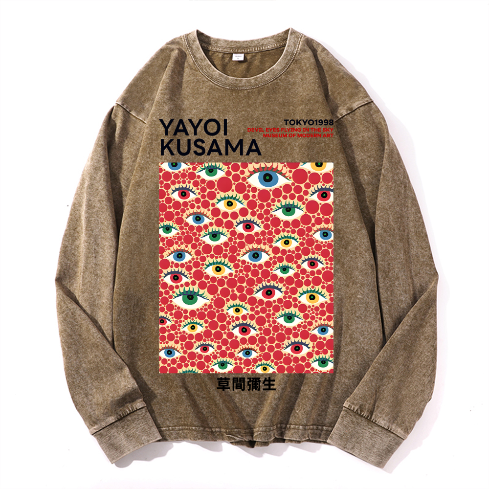 Yayoi Kusama Vintage Cotton Wash Long-sleeve T-shirt