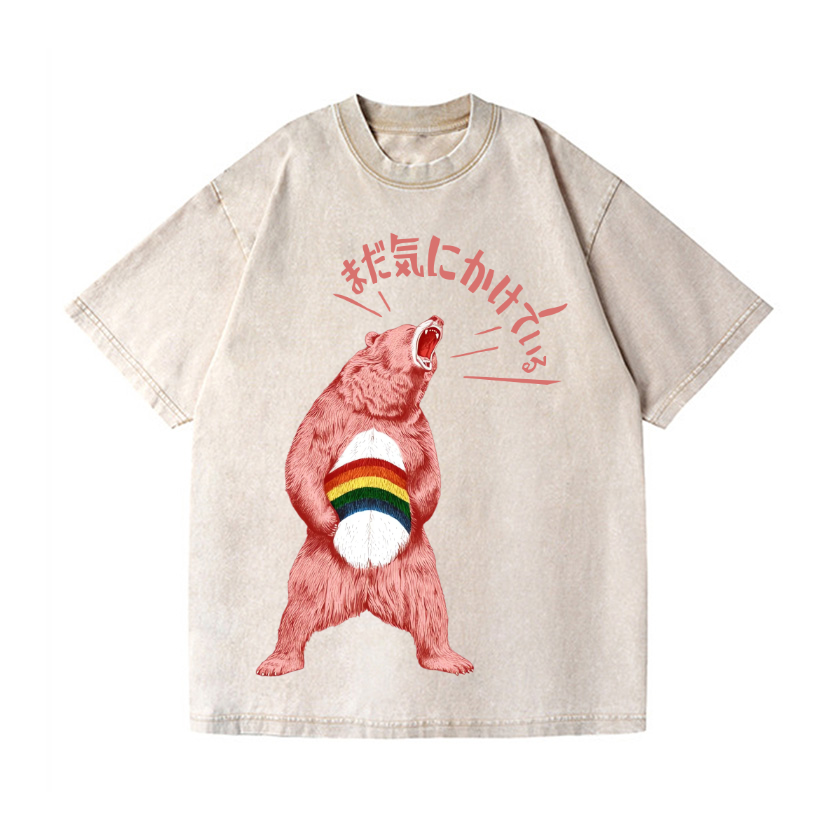 Bear Vintage Wash Japanese Design T-Shirt