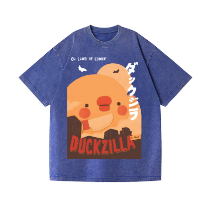 Duck Godzilla Vintage Wash Japanese Design T-Shirt