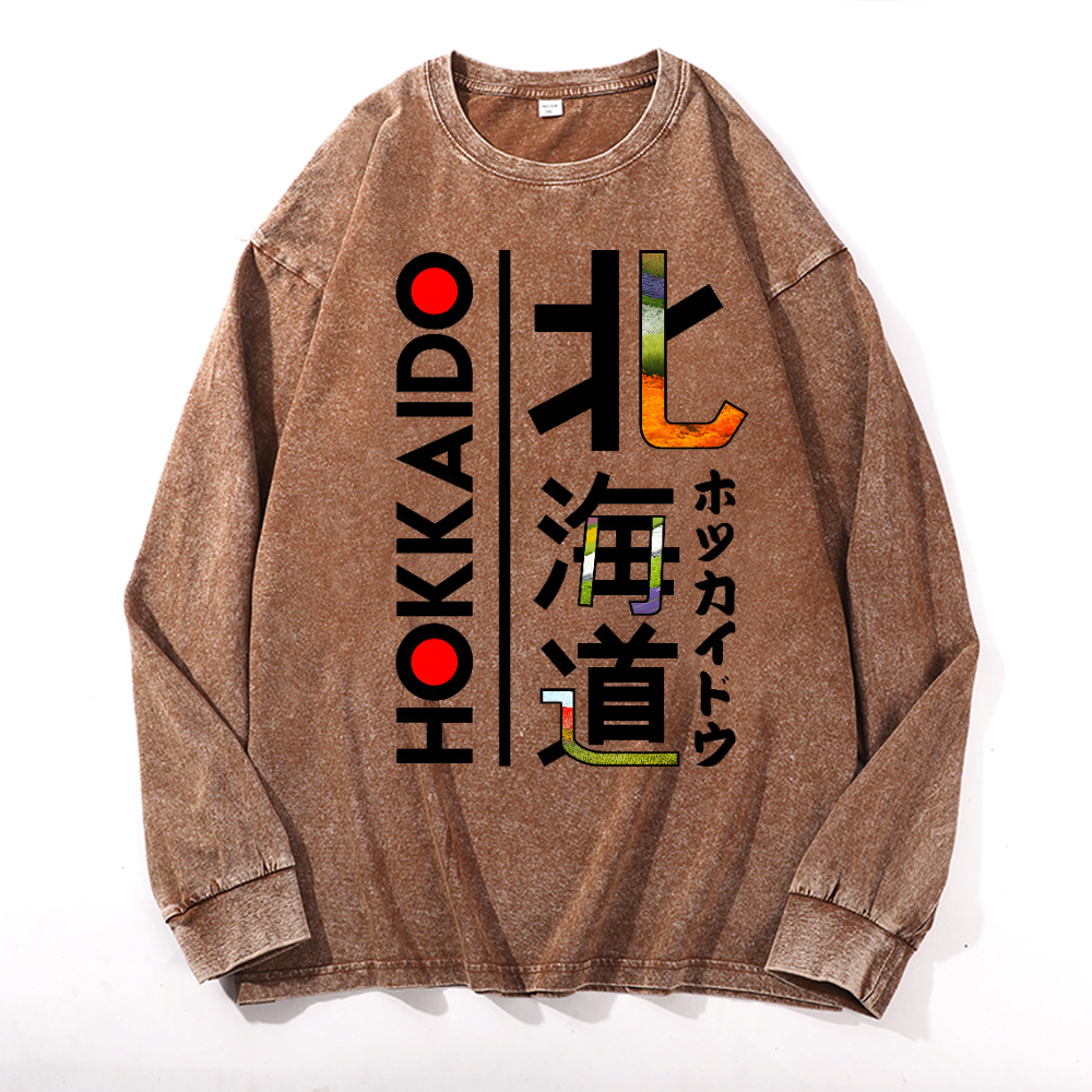 Hokkaido Vintage Cotton Wash Crewneck Sweatshirt