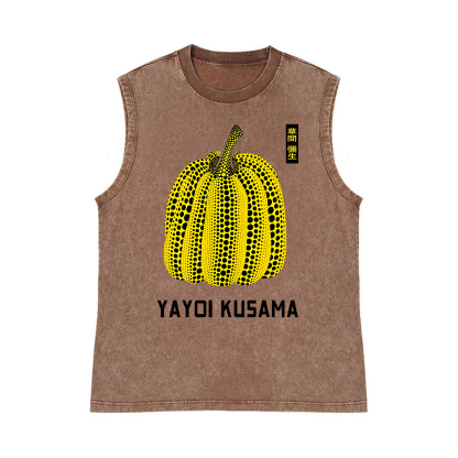 Yayoi Kusama Pumpkin Pure Cotton Wash-Dyed Sleeveless Tank Top