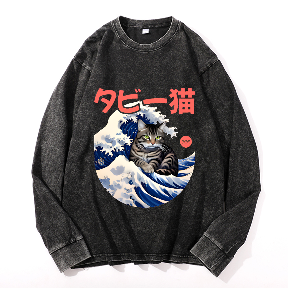 Vintage Cotton Wash Crewneck Sweatshirt