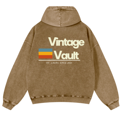 Vintage Vault Vintage Washed Cotton Back Art Hoodie