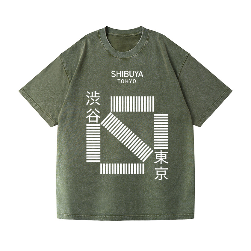 Shibuya Tokyo Vintage Wash Japanese Design T-Shirt