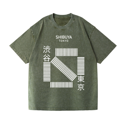 Shibuya Tokyo Vintage Wash Japanese Design T-Shirt