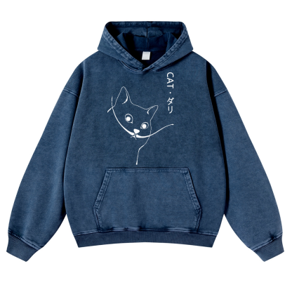 CAT Vintage Washed Thick Cotton Hoodie