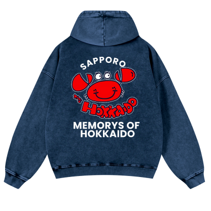 Sapporo Vintage Washed Cotton Back Art Hoodie