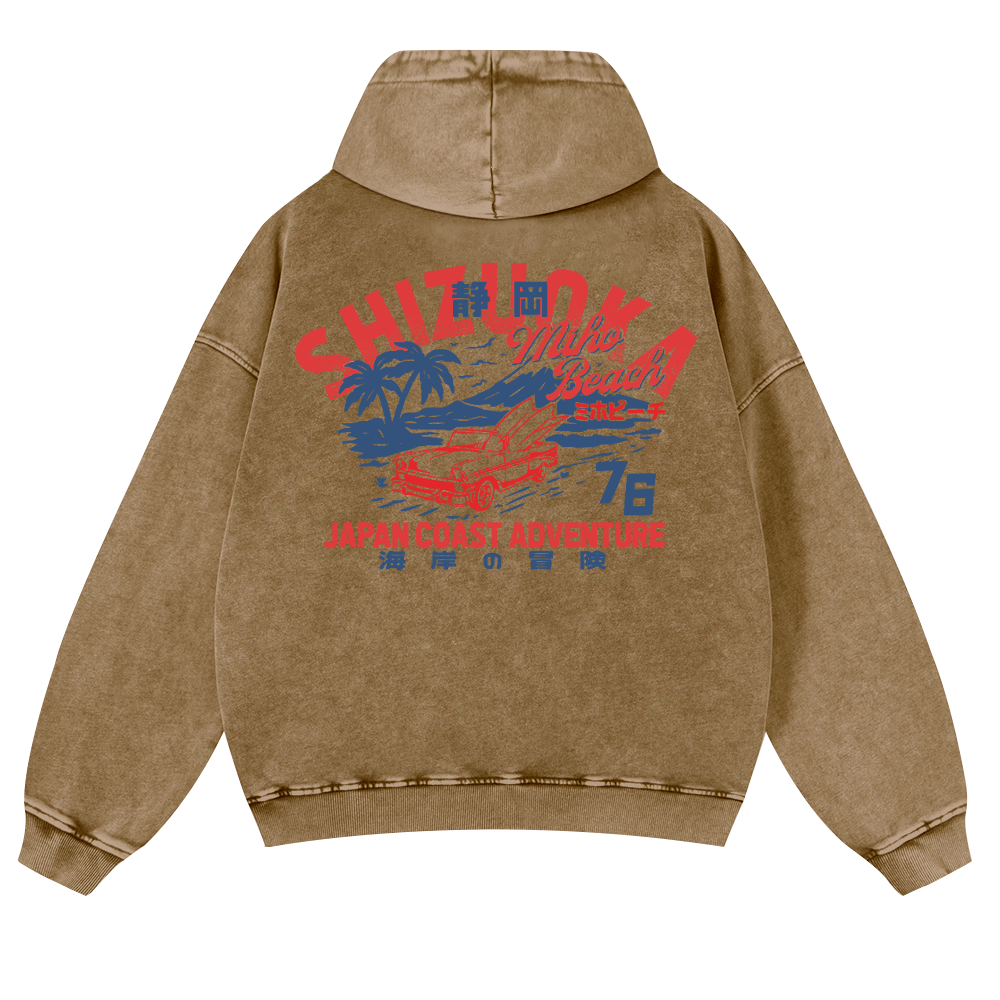 Shizuoka Vintage Washed Cotton Back Art Hoodie
