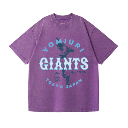 Tokyo Yomiuri Giants Baseball Japan Vintage Wash Japanese Design T-Shirt