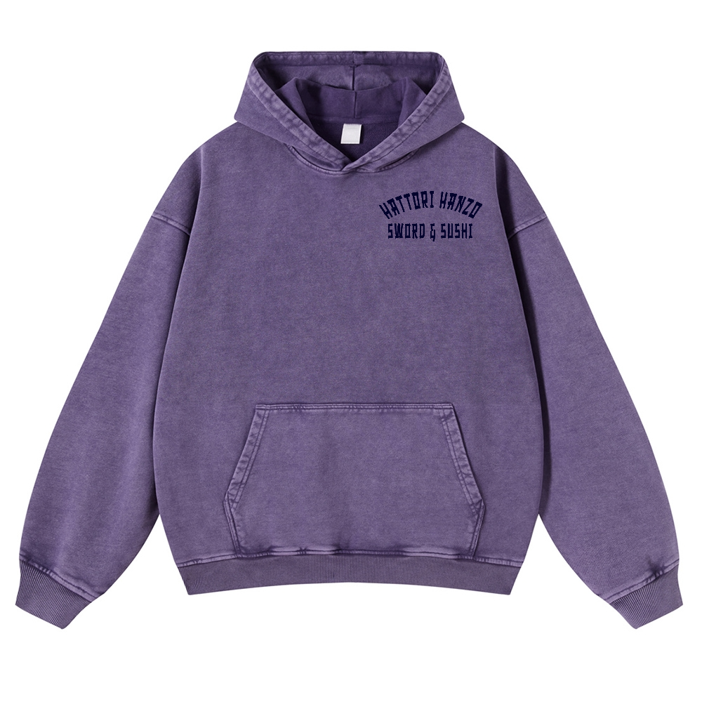 Hattori Hanzo Komainu Vintage Washed Cotton Back Art Hoodie