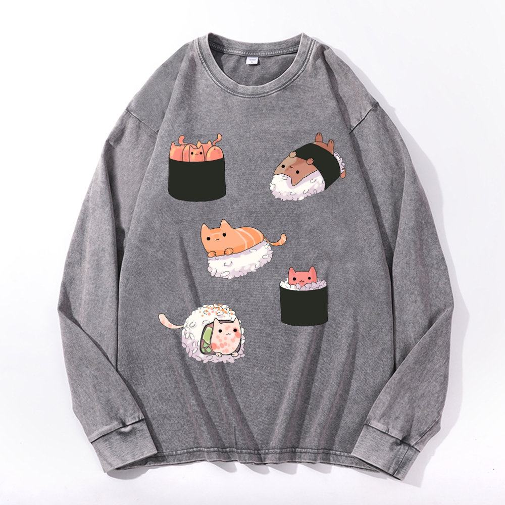 Vintage Cotton Wash Crewneck Sweatshirt