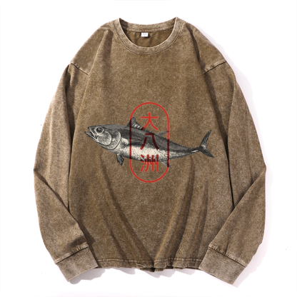 Great Eight Islands of Japan Vintage Cotton Wash Crewneck Sweatshirt