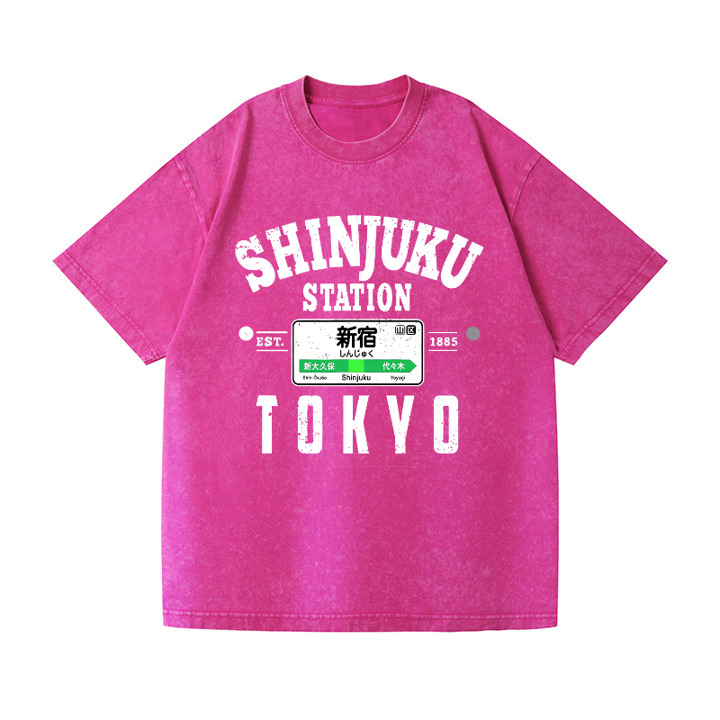 Shinjuku Station Vintage Wash Japanese Design T-Shirt