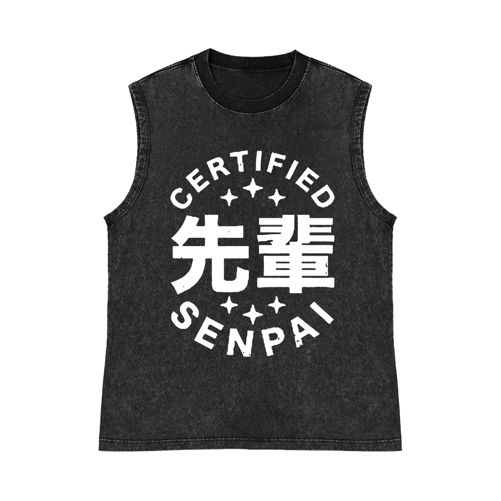 Senpai Pure Cotton Wash-Dyed Sleeveless Tank Top