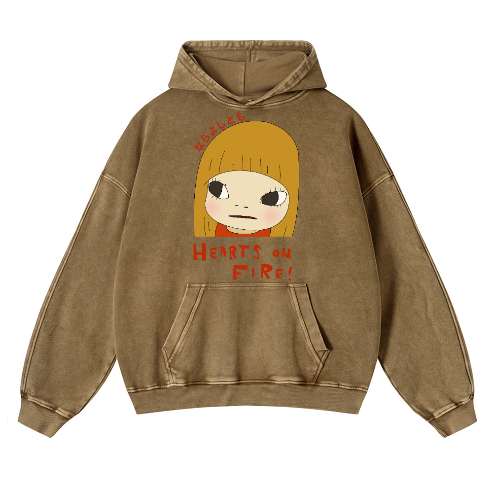 Yoshitomo Nara Vintage Washed Thick Cotton Hoodie
