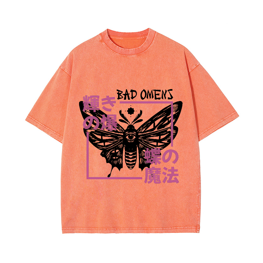 Butterfly Magic Vintage Wash Japanese Design T-Shirt
