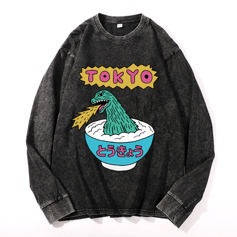 Vintage Cotton Wash Crewneck Sweatshirt