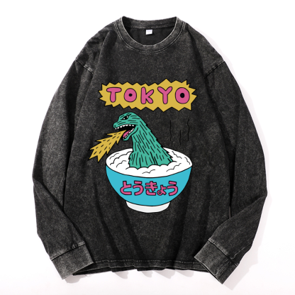 Vintage Cotton Wash Crewneck Sweatshirt