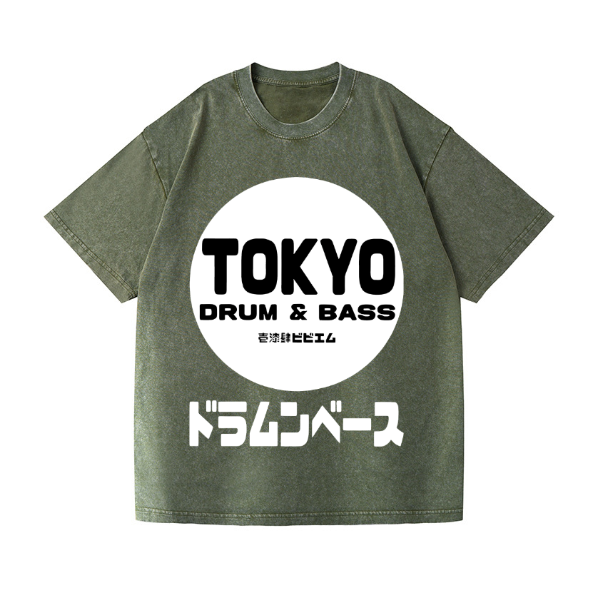 Tokyo Drum & Bass Vintage Wash Japanese Design T-Shirt