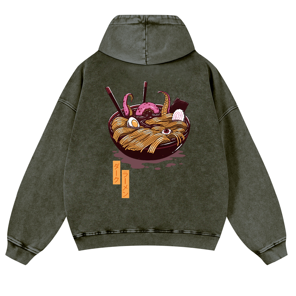 Ramen Vintage Washed Cotton Back Art Hoodie