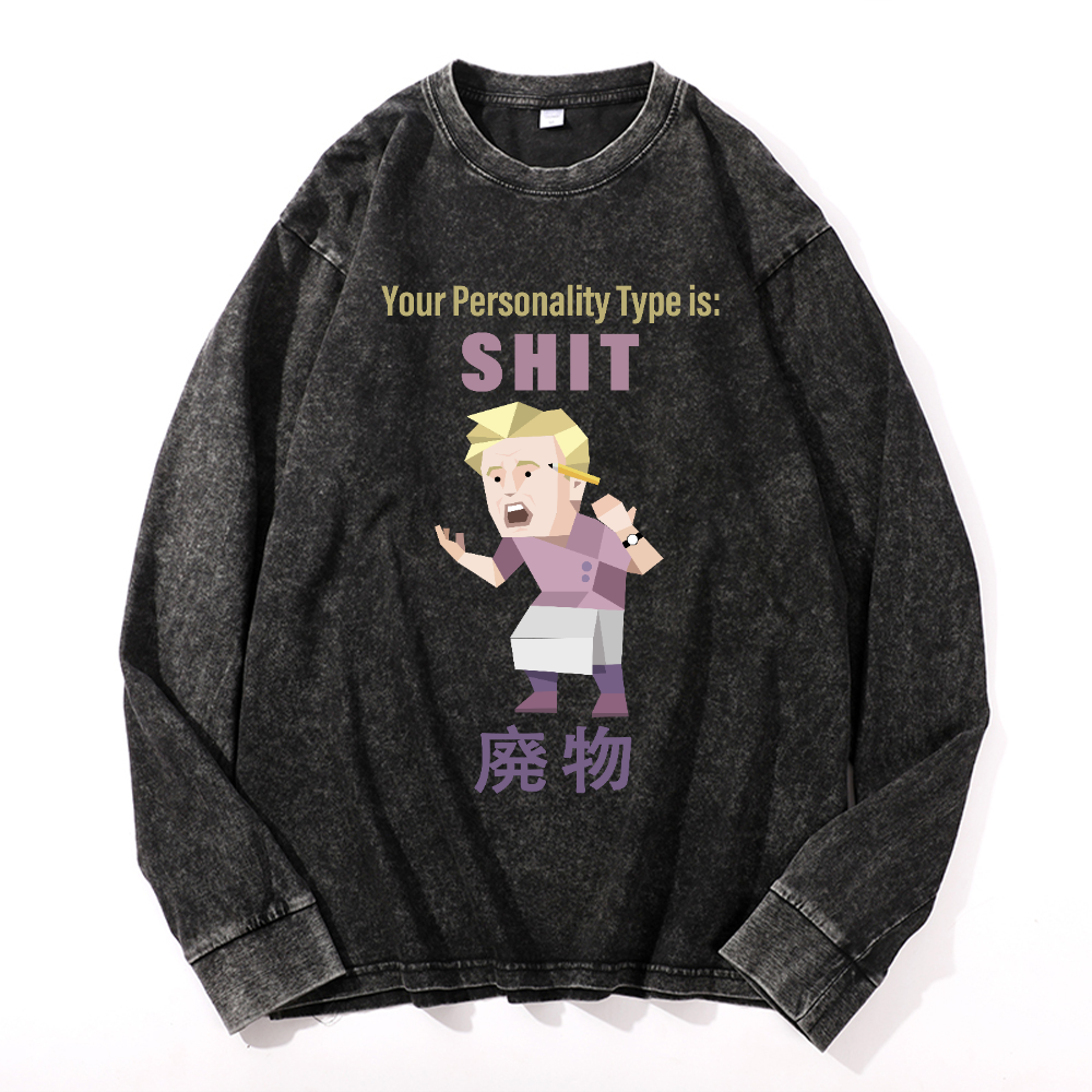 MBTI Shit Vintage Cotton Wash Long-sleeve T-shirt