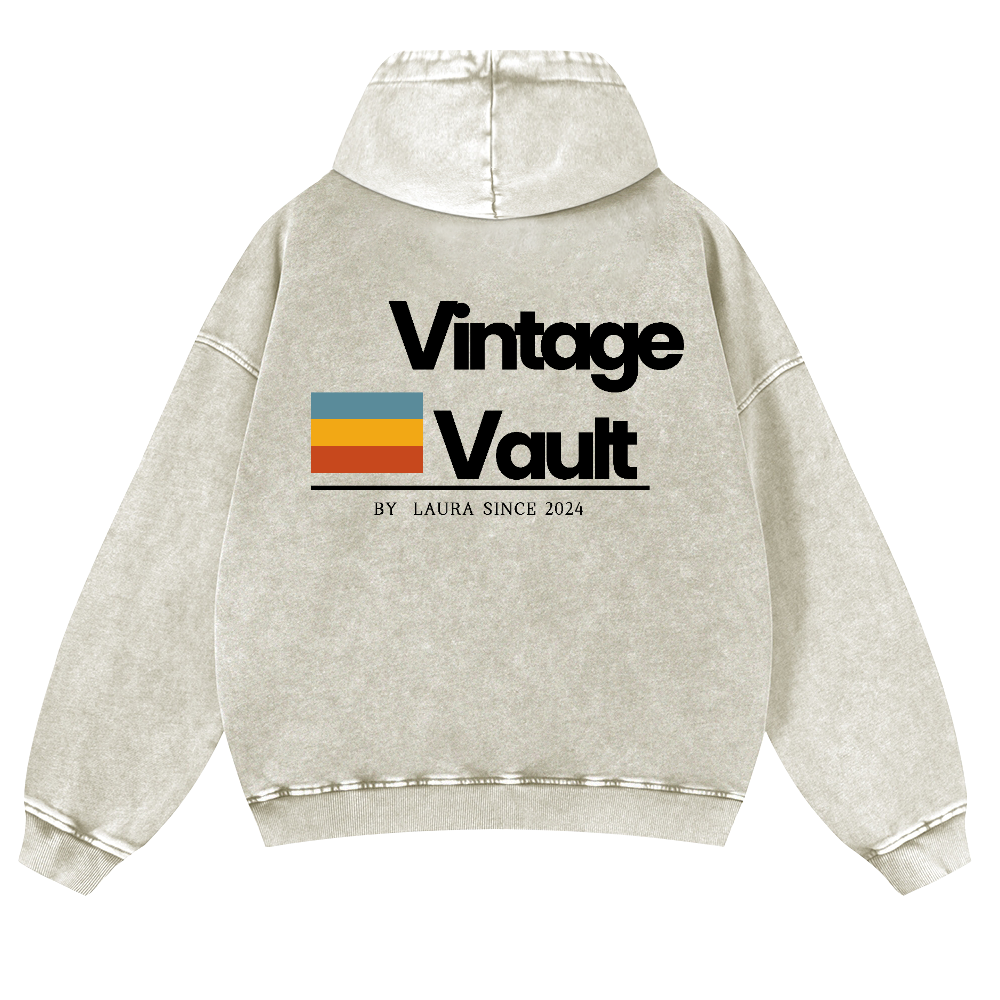 Vintage Vault Vintage Washed Cotton Back Art Hoodie