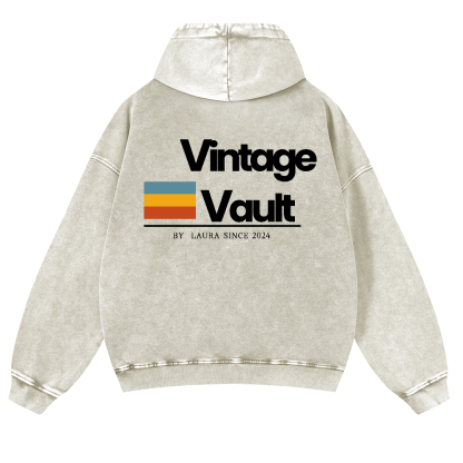 Vintage Vault Vintage Washed Cotton Back Art Hoodie