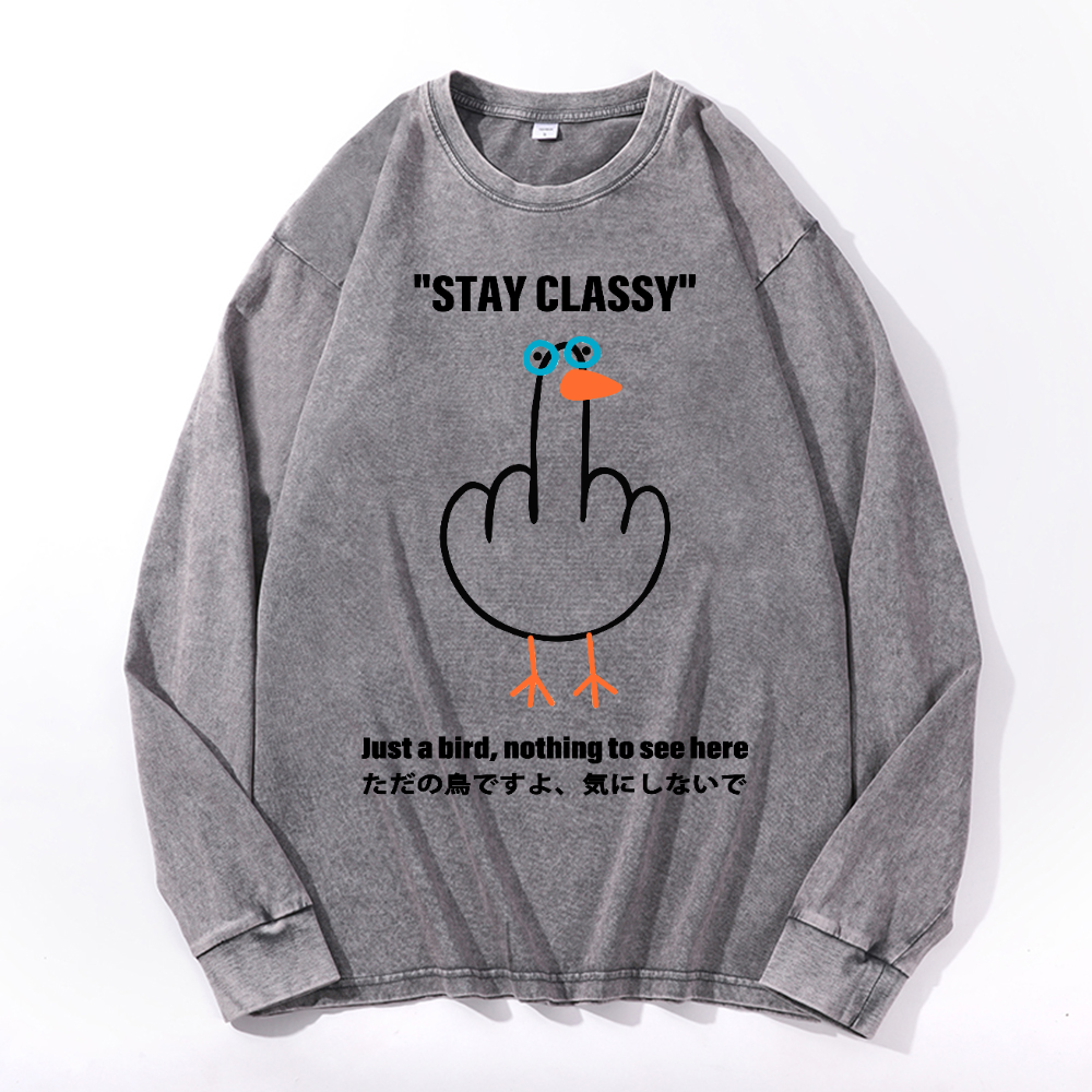 Goose Vintage Cotton Wash Long-sleeve T-shirt