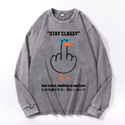 Goose Vintage Cotton Wash Long-sleeve T-shirt