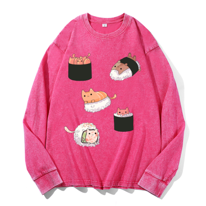 Vintage Cotton Wash Crewneck Sweatshirt