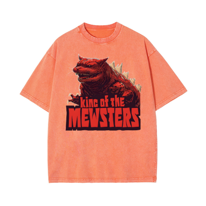 Catzilla Cat Godzilla Vintage Wash Japanese Design T-Shirt