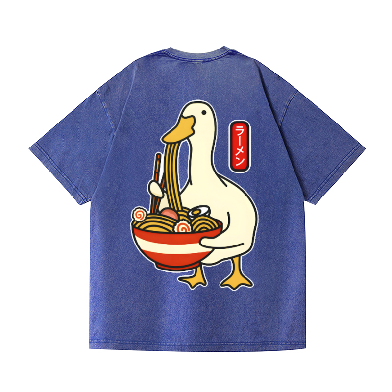 Ramen Goose Vintage Wash Japanese Design Back Art T-Shirt