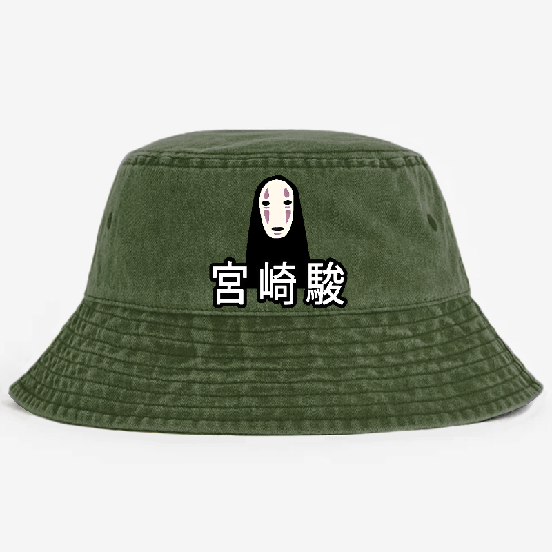 Ghibli No Face Kaonashi Vintage 100% Cotton Bucket Hat