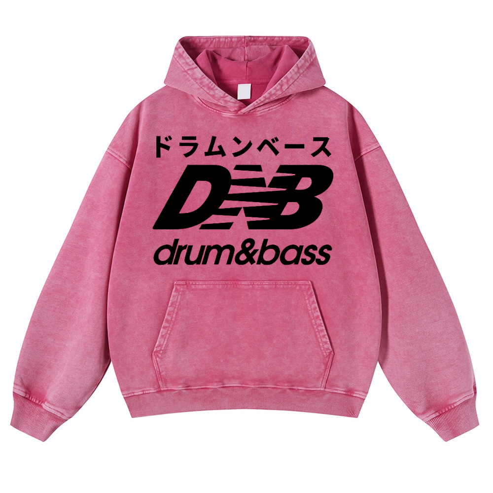 Drum and Bass Vintage Washed Thick Cotton Hoodie